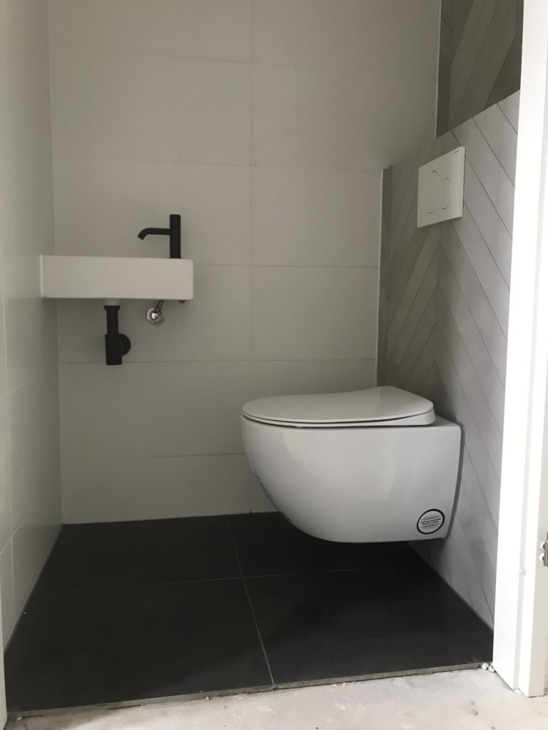 Hangtoilet sanitair tegelwerk Hongaarse punt - Home Repair - Timmerwerk en onderhoud 03